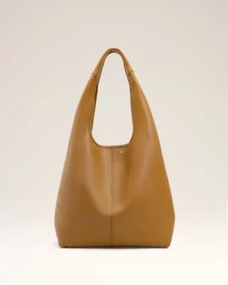 Bolso hobo Etienne de piel flexible amarilla