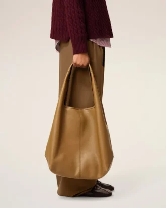 Bolso hobo Etienne de piel flexible amarilla
