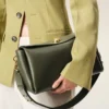 Bolso mediano Carrousel de piel de vaca verde Bolso mediano Carrousel de piel de vaca verde
