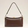 Bolso mediano Carrousel de piel lisa marrón Bolso mediano Carrousel de piel lisa marrón