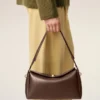 Bolso mediano Carrousel de piel lisa marrón Bolso mediano Carrousel de piel lisa marrón