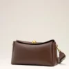 Bolso mediano Carrousel de piel lisa marrón Bolso mediano Carrousel de piel lisa marrón