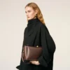 Bolso mediano Carrousel de piel lisa marrón Bolso mediano Carrousel de piel lisa marrón