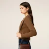 Bolso Paris Paris con asa de piel barnizada en color burdeos Bolso Paris Paris con asa de piel barnizada en color burdeos