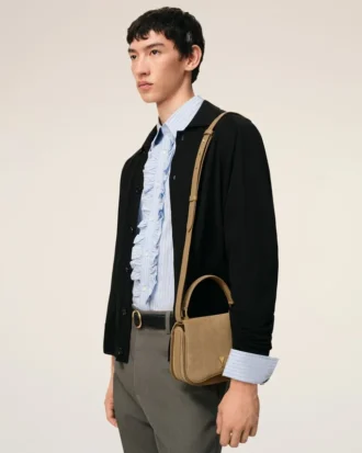 Bolso Paris Paris con asa superior de piel de vacuno amarilla Bolso Paris Paris con asa superior de piel de vacuno amarilla