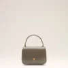 Bolso Paris Paris con asa superior de piel gris glaseada Bolso Paris Paris con asa superior de piel gris glaseada