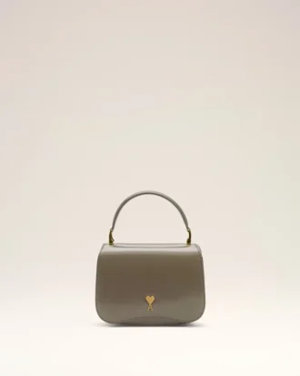 Bolso Paris Paris con asa superior de piel gris glaseada