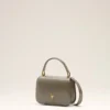 Bolso Paris Paris con asa superior de piel gris glaseada Bolso Paris Paris con asa superior de piel gris glaseada