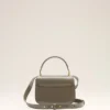 Bolso Paris Paris con asa superior de piel gris glaseada Bolso Paris Paris con asa superior de piel gris glaseada