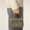 Bolso Paris Paris con asa superior de piel gris glaseada Bolso Paris Paris con asa superior de piel gris glaseada
