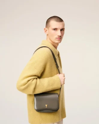 Bolso Paris Paris de piel gris esmaltada