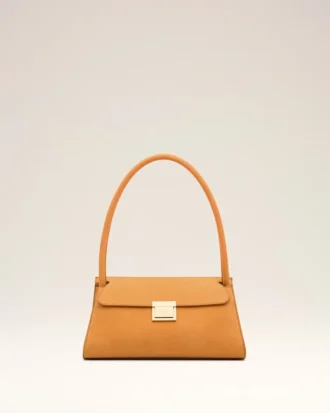 Bolso pequeño Mimi de piel de vaca naranja
