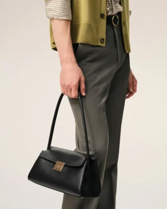 Bolso pequeño Mimi de piel de vaca negra