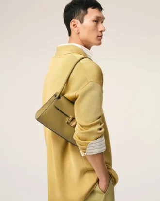 Bolso pequeño Mimi de piel de vaca verde