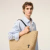 Bolso tote Ami de Coeur de rafia natural Bolso tote Ami de Coeur de rafia natural