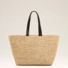 Bolso tote Ami de Coeur de rafia natural Bolso tote Ami de Coeur de rafia natural