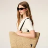 Bolso tote Ami de Coeur de rafia natural Bolso tote Ami de Coeur de rafia natural