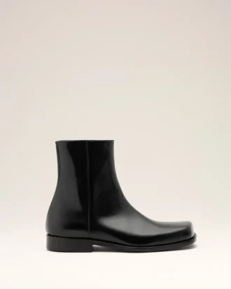 Botines de piel de vaca negra