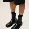 Botines de piel de vaca negra