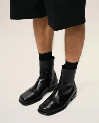 Botines de piel de vaca negra