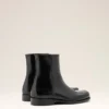 Botines de piel de vaca negra