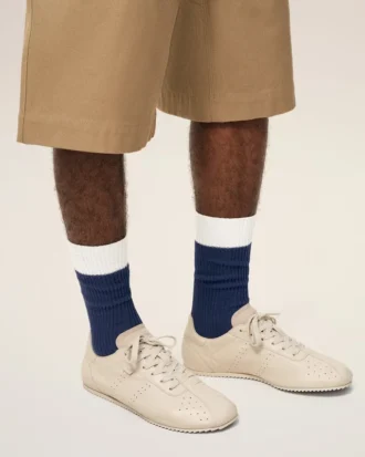 Calcetines de algodón azules y blancos