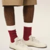 Calcetines de algodón rojos y blancos