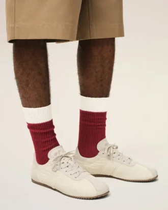Calcetines de algodón rojos y blancos