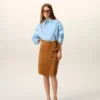 Camisa ancha de algodón azul con cuello de punta de Ami de Coeur Camisa ancha de algodón azul con cuello de punta de Ami de Coeur