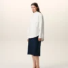 Camisa ancha de algodón blanco con cuello de punta y Ami de Coeur Camisa ancha de algodón blanco con cuello de punta y Ami de Coeur