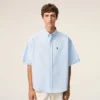 Camisa azul de algodón de corte holgado con bordados «Ami de Coeur»