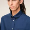 Camisa azul de algodón de corte holgado con bordados «Ami de Coeur»