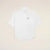 Camisa blanca de algodón de corte holgado con bordado Ami de Coeur Camisa blanca de algodón de corte holgado con bordado Ami de Coeur