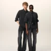 Camisa de algodón denim negro «Ami de Coeur» Camisa de algodón denim negro «Ami de Coeur»