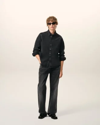 Camisa de algodón denim negro «Ami de Coeur» Camisa de algodón denim negro «Ami de Coeur»