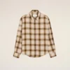 Camisa de cuadros beige de corte recto Ami de Coeur en lona