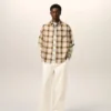 Camisa de cuadros beige de corte recto Ami de Coeur en lona