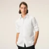 Camisa de sastrería de algodón blanco con bordado Ami de Coeur Camisa de sastrería de algodón blanco con bordado Ami de Coeur