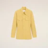 Camisa entallada de algodón amarillo con cuello de punta Camisa entallada de algodón amarillo con cuello de punta