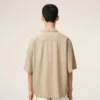 Camisa holgada Ami Paris de manga corta bordada en color beige