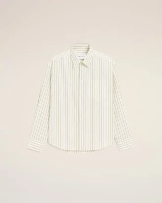Camisa holgada de algodón a rayas blancas Ami de Coeur