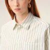 Camisa holgada de algodón a rayas blancas Ami de Coeur Camisa holgada de algodón a rayas blancas Ami de Coeur