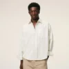 Camisa holgada de algodón a rayas blancas Ami de Coeur Camisa holgada de algodón a rayas blancas Ami de Coeur