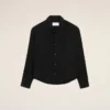 Camisa negra de corte recto con bordados de Ami Paris Camisa negra de corte recto con bordados de Ami Paris