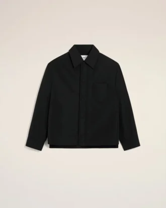 Camisa oversize acolchada Ami de Coeur de tafetán negro Camisa oversize acolchada Ami de Coeur de tafetán negro
