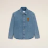 Camisa oversize de punto de algodón azul Ami de Coeur Camisa oversize de punto de algodón azul Ami de Coeur