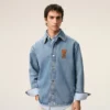 Camisa oversize de punto de algodón azul Ami de Coeur Camisa oversize de punto de algodón azul Ami de Coeur