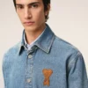 Camisa oversize de punto de algodón azul Ami de Coeur Camisa oversize de punto de algodón azul Ami de Coeur