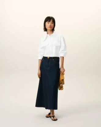 Camisas ajustadas de algodón blanco con cuello de punta