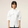 Camisas ajustadas de algodón blanco con cuello de punta Camisas ajustadas de algodón blanco con cuello de punta